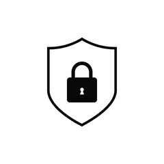 Safe, Shield, Guard, Protection, Black security icon. Protection symbol.  concept. Abstract geometric background. vector illustration.