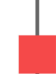 Illustration of a single green or uptrend candlestick indicating an increase in price