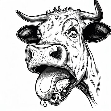  Face of a cow mooing