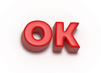 3d rendering of a red OK