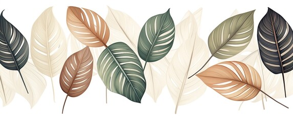 Botanical Haven Tropical Leaves and Flower Garden 
 Tropical Paradise A Leaves Background