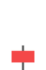 Illustration of a single red or down candlestick indicating a decrease in price