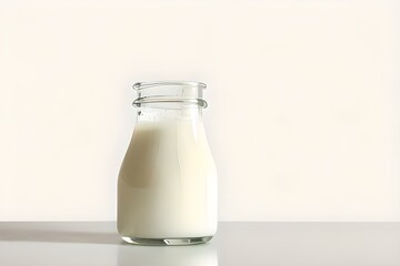 glass of milk and bottle Generative AI