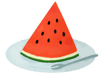 お皿に乗ったスイカ