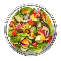 fresh salad isolated on transparent background cutout