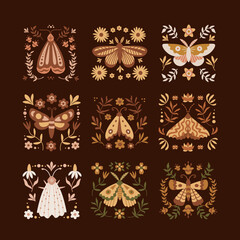 Boho Butterflies with nature elements