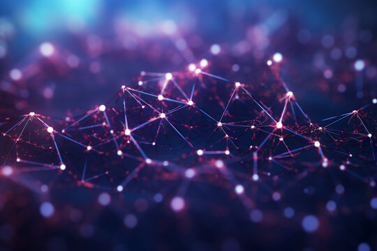 Artificial Intelligence Network Background: Abstract 3D Grid with Futuristic AI Technology and Cyber Pattern