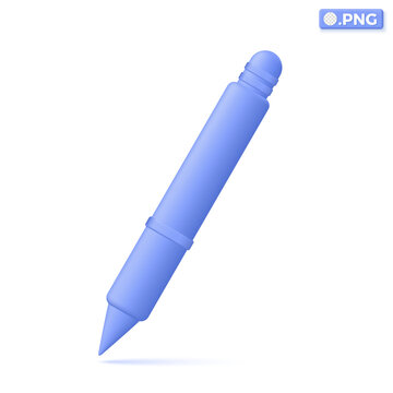 Blue Writing Icon Symbols. Pen, Pencil, Stylus, Drawing, Copywriting, Storytelling, Education Concept. 3D Vector Isolated Illustration Design Cartoon Pastel Minimal Style. For Design Ux, Ui, Print Ad.