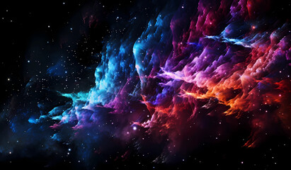 Neon wall paper of space cloud.