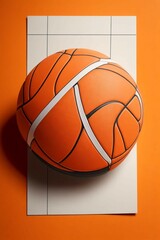 Obraz premium a basketball on a white and orange background