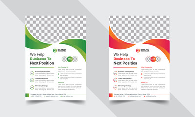 Corporate business flyer vector design template. Design template Geometric shape used for business flyer layout. Corporate flyer, Business flyer and leaflet. Flyer in A4 with Bleed