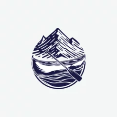 Selbstklebende Fototapeten Canoe Paddle Adventure Logo.Canoe Oar Adventure Symbol.Kayak Sport Logo  © bamban