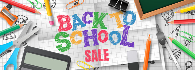 Back to school background vector