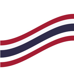 Flag Thailand waving on white background