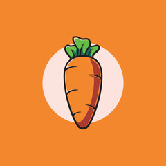 Fototapeta na wymiar Simple carrot icon cartoon illustration