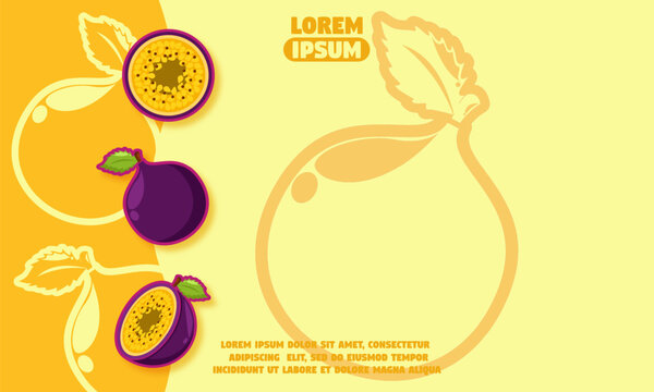 yellow background with silhouette of passion fruit icon