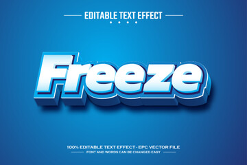 Freeze 3D editable text effect template