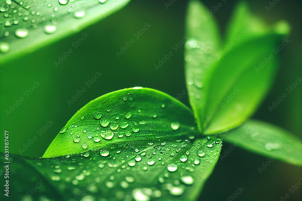Poster green leaf background close up view. nature foliage abstract of leave texture for showing concept of