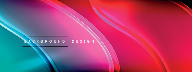 Vector abstract background - liquid transparent bubble shapes on fluid gradient with shadows and light effects