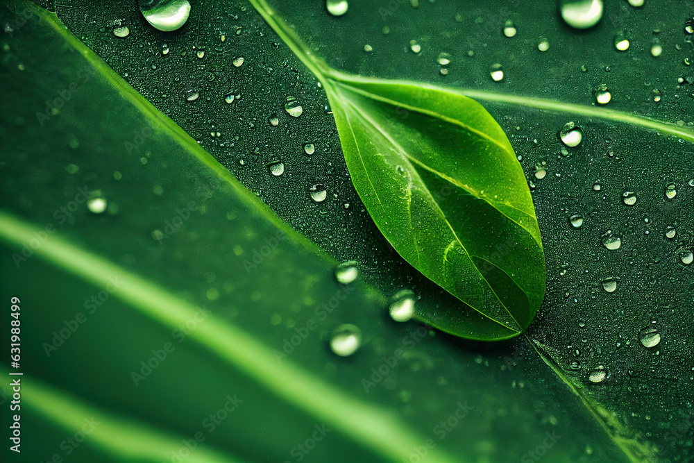 Poster green leaf background close up view. nature foliage abstract of leave texture for showing concept of