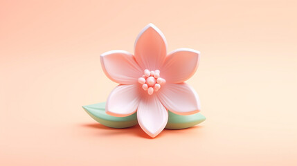 Fototapeta na wymiar Tiny Cute 3D Flower: Delicate Miniature Botanical Charm