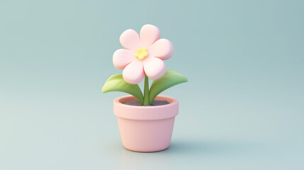 Fototapeta premium Tiny Cute 3D Flower: Delicate Miniature Botanical Charm
