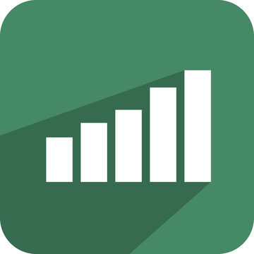 recommend clip art: Vector bar chart icon on green button
