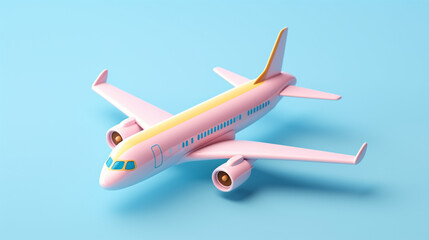 Naklejka premium Tiny Cute 3D Plane: A Delightful Miniature Aviation Marvel