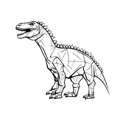 Outline Dinosaur illustration suitable for any of graphic design project such as coloring book and education, vector isolated