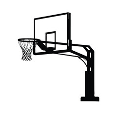 Equipment for basket ball court, play sport game, basketball hoop and net, vector illustration isolated on white background. 