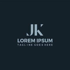 JK letter mark logo design template