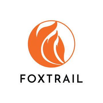 Fox trail logo design creative idea with circle