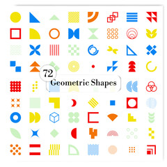 Collection of abstract geometric shape icon sets for decorating elements