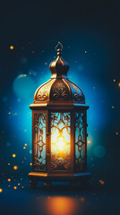 Arabic lantern of ramadan celebration background illustration