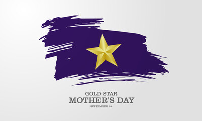 Obraz na płótnie Canvas Gold star mothers day background vector illustration