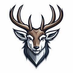 Mascot logo Deer white background