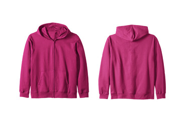 Unisex Berry Zip Hoodie Front and Back