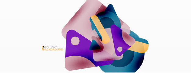 Line, triangle, square and circle primitive composition. Vector geometric minimal abstract background for wallpaper, banner, background, landing page