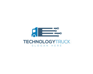 Technology Truck icon Logo design for IT company