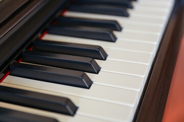 piano keyboard, a harmonious blend of black and white keys, symbolizing the balance between light...