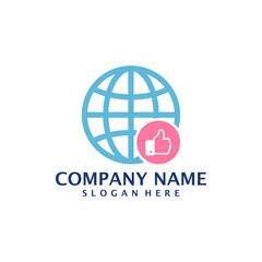 Like World logo design vector. Good World logo design template concept