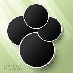 Modern Photo frames design. Set of circle photo collage with editable background illustration.