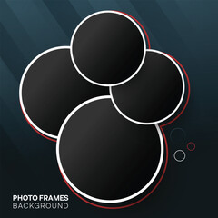 Modern Photo frames design. Set of circle photo collage with editable background illustration.