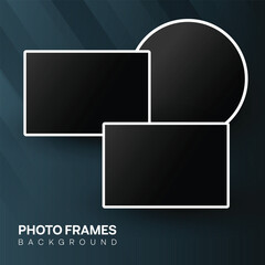 Modern Photo frames design. Set of square photo collage with editable background illustration.