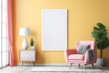 Frame Mockup - Contemporary Interior, generative ai