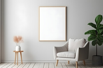 Subtle and Cozy Interior Decor Frame Mockup, generative ai