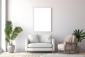 Contemporary and Well-Furnished Frame Mockup Frame Mockup, generative ai