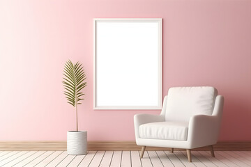 Neutral and Refined Gallery Ambiance Frame Mockup, generative ai