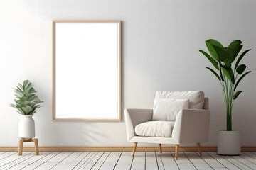 Neutral and Modern Wall Decor Frame Mockup, generative ai