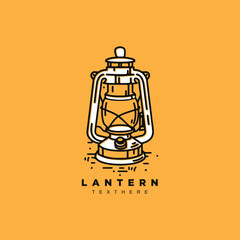 Vintage retro lantern lamp logo design. classic old lantern fire lamp vector